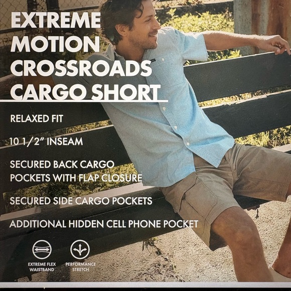 Men's Tan Cargo Shorts Lee Extreme Motion - Picture 3 of 4